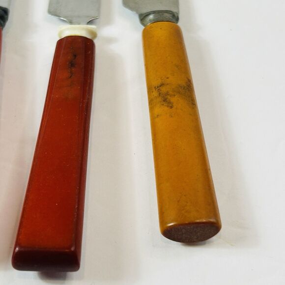 Vintage Woodpecker Woodware Knife Holder Rooster Wall Mount Spreader 4 Knives - Picture 9 of 14